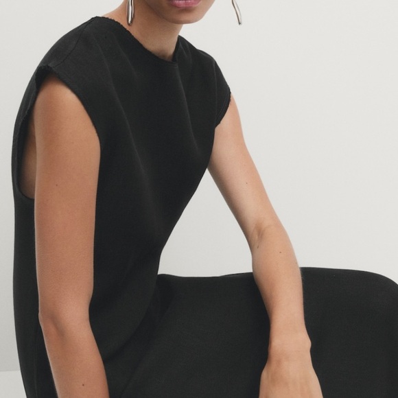 {Massimo Dutti} Denim-Effect Midi Dress - Picture 3 of 12